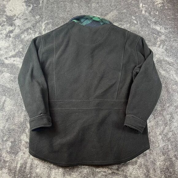 Lauren Ralph Lauren Fleece Button Up Pockets Black Plaid Shacket Women's M - Picture 8 of 11